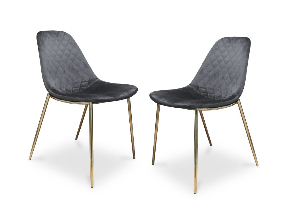 Set Of 2 Velvet Chairs, "Zack", 1 Seat, 55x48x80