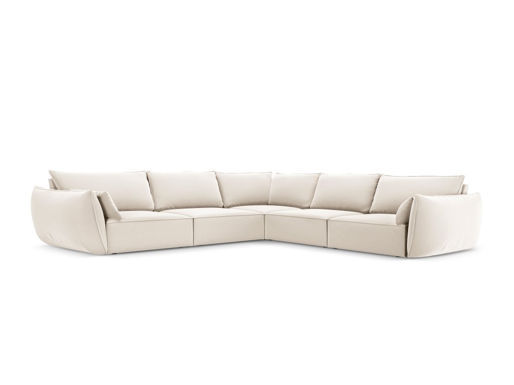 Velvet Symmetrical Corner Sofa, 